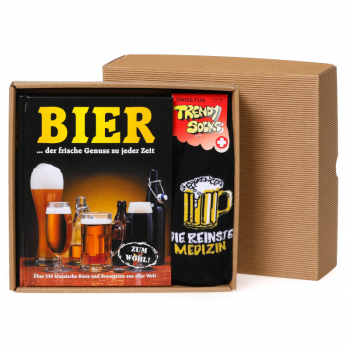 Bierbuch mit Socken Geschenkbox